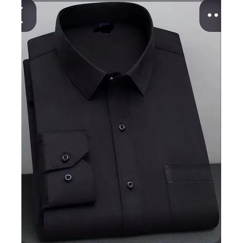Men Official Shirts Long Sleeved Men Office Shirts Colour- Black