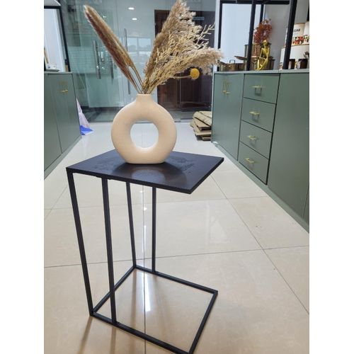 Metallic Side Table – Modern Accent Table for Living Room & Bedroom