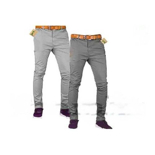 2 Khaki Men's Trouser Slim Fit Casual -Dark Grey & Light Grey+ Free Pair Of Sock