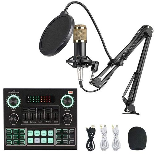 BM800 Condenser Microphone V9 Sound Card Mixer Live Broadcast Podcast Gaming Streaming Studio Setup