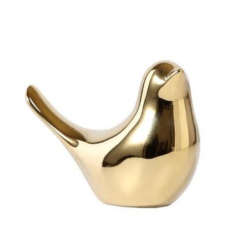 Polar House Golden Bird Figurines Modern Ceramic Bird