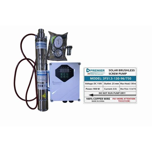 110V Solar Submersible Pump 130m Lift 25mm Outlet