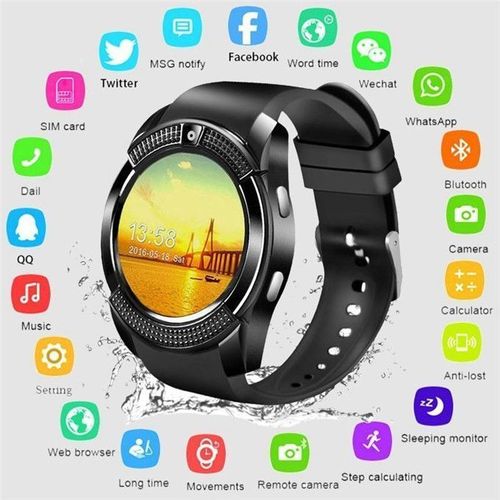 Sport Waterproof - Round Smart Bluetooth Watch.
