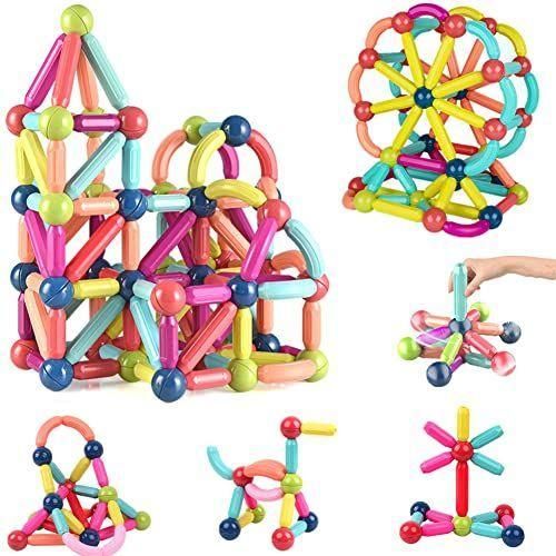 Magnetic Building Sticks Toy Set STEM Construction Blocks Educational Magnetic Rods Kids Creative 3D Assembly Building Toy Set