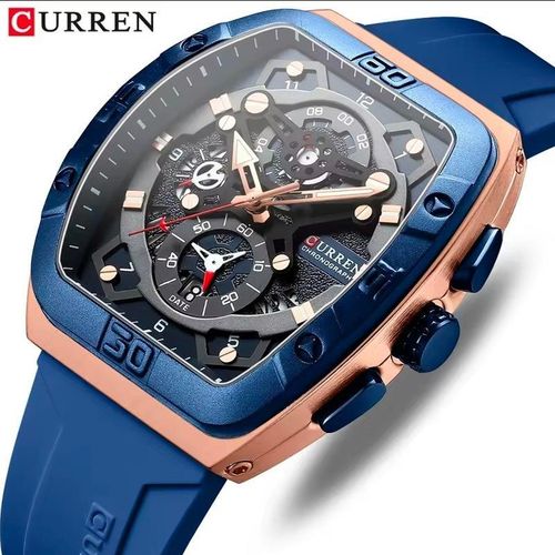 Mens Chronograph 30M Water Resistant Wrist Watch with rubber straps