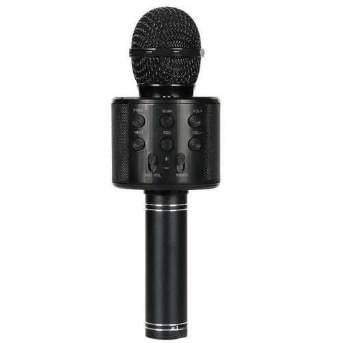 Rechargeable Black Bluetooth Karaoke Microphone For Kids With Built-In Speaker And Music