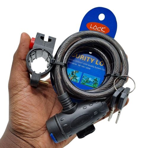 Multifunctional Heavy Duty Bike Cable Lock Steel Anti-Theft Bicycle Lock with 2 Keys & Mounting Bracket BLACK Wire Padlock Cycling Accessories Multipurpose Security Parking ROAD