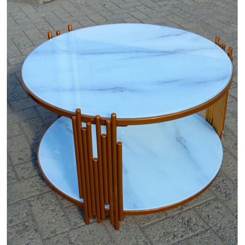 Big glass marble effect coffee table