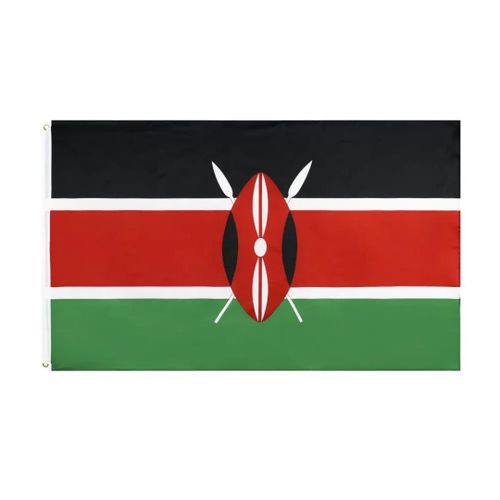 3pcsKenyan flag table topKenya Table Flag 4'' x 6'' - Kenyan Mini Desk Flag 100% Polyester 15 x 10 cm with 10'' Pole - Golden Spear symbol