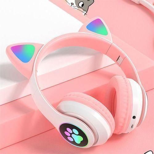 Fancy Wireless Headset Ear 5.0 Bluetooth Headphones LED Flashing Light Sports And Leisure Earphones For Kids Gift - Purple