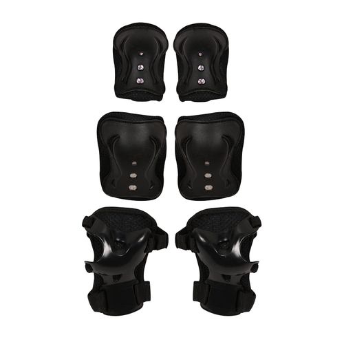 6 Pcs Black Cycling and Skating Protective Gears andKnee Pads Elbow Pads and Hand pads
