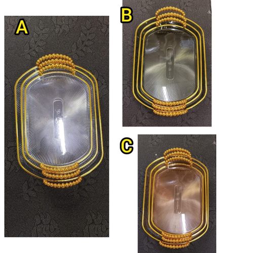 3 pcs serving trays with gold crystals handle,Elegant Decorative Serving Tray with Gold Crystal Handles - Dessert & Snack Platter,Elegant Decorative Serving Tray with Gold Crystal Handles - Dessert & Snack Platter.