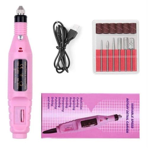 Variable Speed Rotary Nail Drill Machine With 5 Drill Bits Set