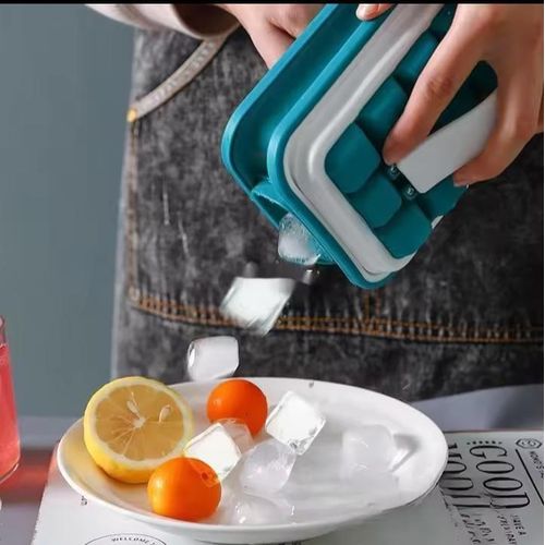 Portable Leak-Proof Silicone Ice Cube Mold with Lid – 36 Ice Cubes Flexible Freezer Tray for Home, Travel & Outdoor Use