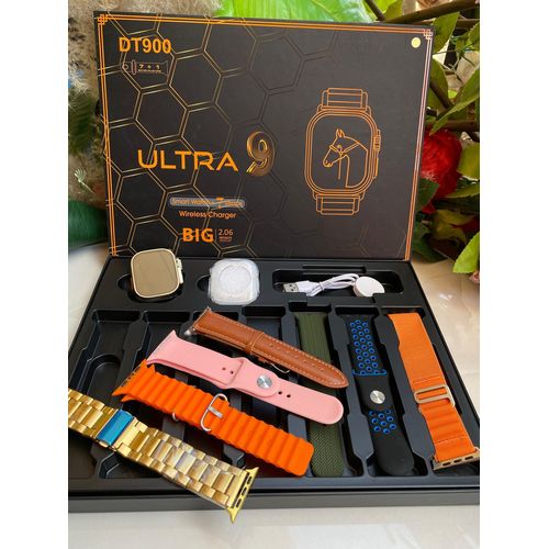 Advanced DT900 Ultra 9 Smartwatch with Sports Modes Bluetooth Calling Health Tracking and 7 Interchangeable Straps