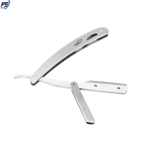 Razor Holder Men Shaving Holder Haircut Tool Stainless Steel Barber Straight Razor Shavette Razor Foldable Straight Edge Razor Classic Barber Razor Professional Shaving Razor