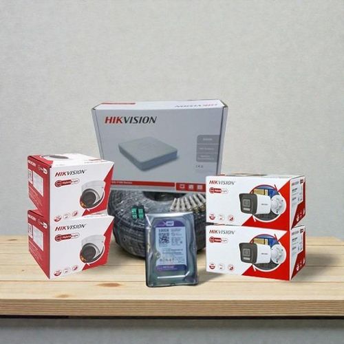 4 High-Quality Body Construction Stable Performance Hybrid Colored Night Vision 4 1080P Full HD 2MP Smart Hybrid Colored Night Vision Audio Sound Recording CCTV Cameras Complete System kit-500GB Harddisk