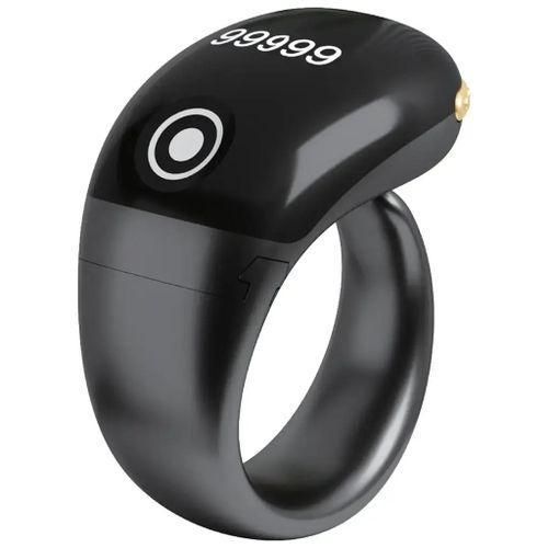 Smart Zikr Ring Tasbeeh Tasbih with OLED Display, 5-Digit Counter, Digital Clock, USB-C Charging Port, Touch Control, Premium Finish, Ergonomic Ring Shape, 15 Days Standby, Lock & Unlock, 18/20/22mm Custom Fit Design - Black
