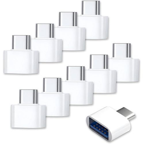 10 Pack USB-C to USB Adapter, USB Type-C to A Female for Flash Drive, Mouse, Keyboard, Controller