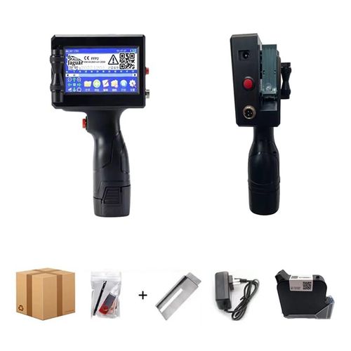 Portable Handheld Inkjet Printe-r 600 DPI 127mm Coding Machine with 42ml Fast-Dry Ink USB Flash Disk Touch Pen Positioning Plate for Expiry Date Batch Barcode QR Code Logo Printing on Metal Plastic Stone Wood Glass Cloth and Carton