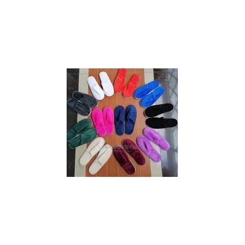 Unisex Reusable Plush Indoor Slippers - Washable Hotel Home Spa Guest Sandals - Multi-color