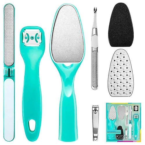 Stainless Steel Pedicure Kit Professional 7-Piece Foot Care Callus Removal Set