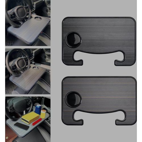 wooden slotted steering wheel table tray