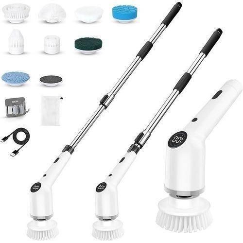 Electric Spin Scrubber, New 9 in 1 Electric Cleaning Brush Up to 450RPM Cleaning, Power Scrubber with 8 Replaceable Brush Heads Extension Arm, Shower Scrubber for Bathroom, Car, Floor