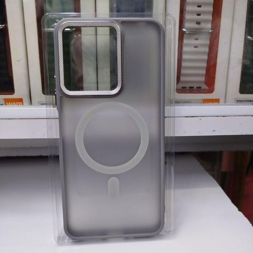 Grey Premium Matte Finish Stylish Magnetic Case With Tactile Buttons, MagSafe Compatible For MagSafe Accessories Back Cover For Xiaomi Redmi 13C