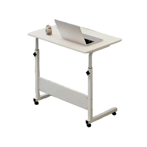 Portable Height Adjustable Home Computer Table Stand for Office, Home Study Laptop Desk - White