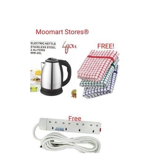 Cordless Kettle Electric FREE POWER EXTENSION3 TOWELS