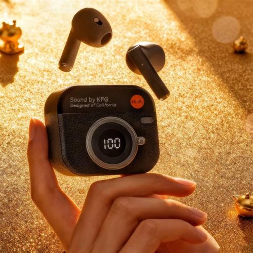 Wireless Bluetooth Earbuds - Retro Camera Wireless Bluetooth Headset Noise Reduction Semi-in-Ear Headphones for Sports Workout, Valentine's Day Gift