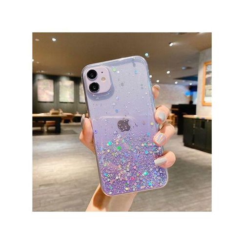 Clear Glitter Phone Case For IPhone 13 12 Pro 11 14 Pro Max XS Max XR X 7 8 Plus SE Cute Gradient Rainbow Sequins CoquePurple