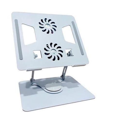 Adjustable Laptop Stand with Dual Cooling Fans – Ergonomic Cooling Pad, Foldable Height Adjustable Laptop Holder for 10–17 Inch Laptops