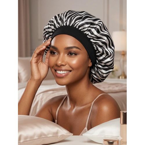 Wide Band Satin Hair Bonnet Sleeping Cap Hair Bonnet Satin Silk Hair Cap