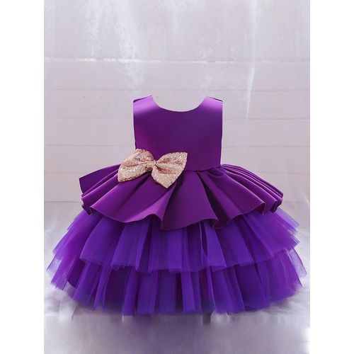 Princess Sofia Purple Sequin Bow Dress