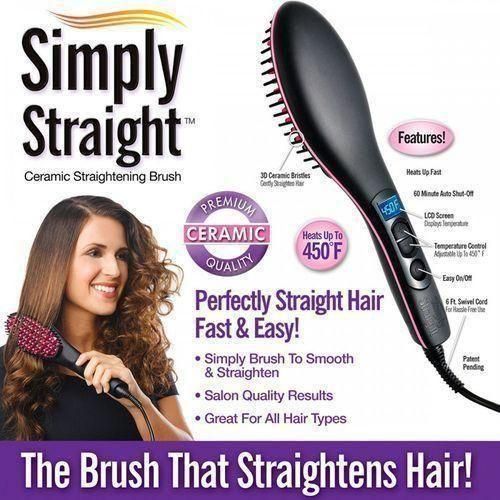 Hot Comb Ceramic Hair Brush Straightener
