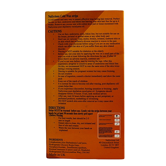 Hair Removal Wax Strips With Ready Wax For Body Legs Face 20 Strips