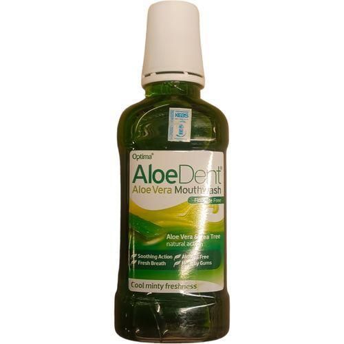 Optima AloeDent ALOE VERA MOUTHWASH Fluoride Free Tea Tree Natural Action SOOTHING FRESH BREATH HEALTHY GUMS ALCOHOL FREE COOL MINTY