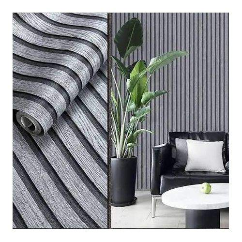 Self- Adhesive Wallpaper Flute Panel Design - Gray-5M