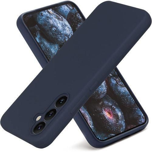 Compatible with Samsung Galaxy A54 5G Case Liquid Silicone Soft Skin Touch Gel Rubber Case with Soft Microfiber Lining Cute Slim Shockproof Full Camera Protection Phone Cover Dark Blue