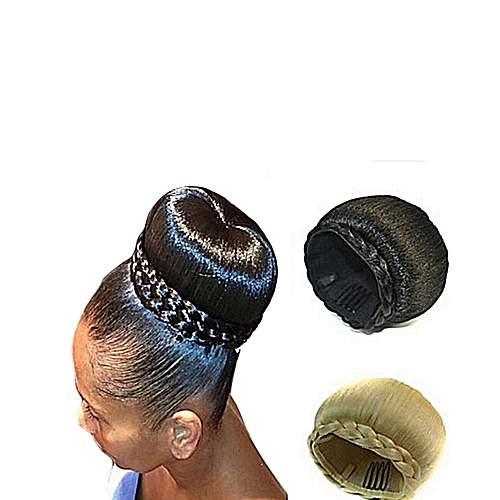 Generic Donut Hair Bun Hair Extension - Black+ FREE gift Inside
