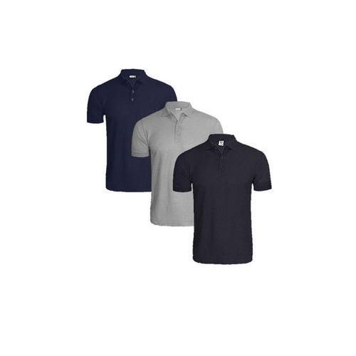 3-In-1 Mens Polo T-Shirts- GreyBlackNblue