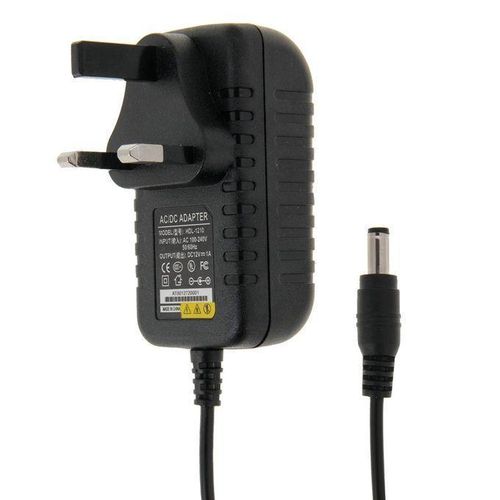 UK Plug AC 100-240V to DC 12V 1A Power Adapter Tips 55 x 21mm Cable Length about 90cmBlack