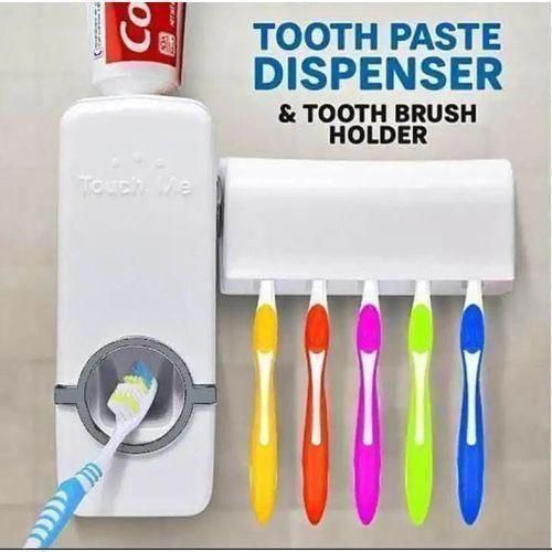 Natural Automatic Toothpaste Dispenser Wall Mount Bathroom Accessories Toothpaste Squeezer Toothbrush Holder Toothpaste Storage