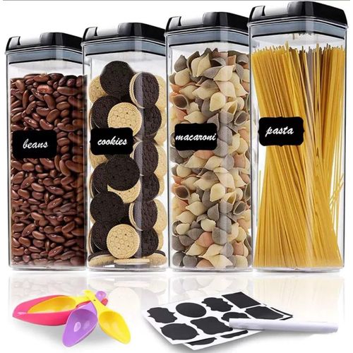 4pcs transparent acrylic cereal food/pantry storage containers