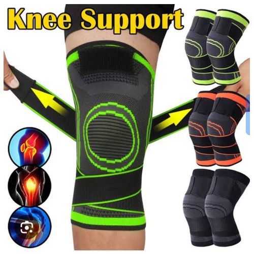 Adjustable Knee Compression Sleeve Sports Support Wrap, Breathable Slip-On Knee Brace Joint Protector Patella Guard
