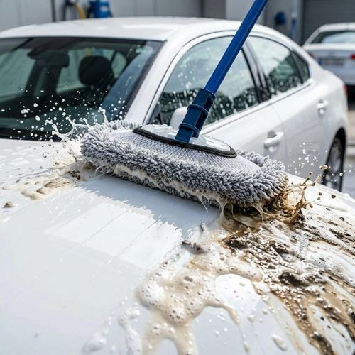 Smooth Maneuverability Precision Movement Long Handle Car Wash Cleaning Mop Brush with detachable Soft microfiber Head