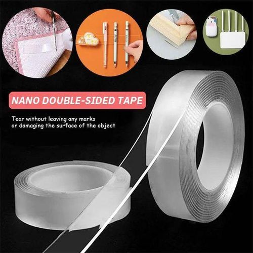 3 M Extra Strong Double Sided Tape Heavy Duty Removable Clear Sticky Adhesive Nano Tape Tough Washable Waterproof Mounting Tape for Hanging Picture Poster Carpet Photo Deco