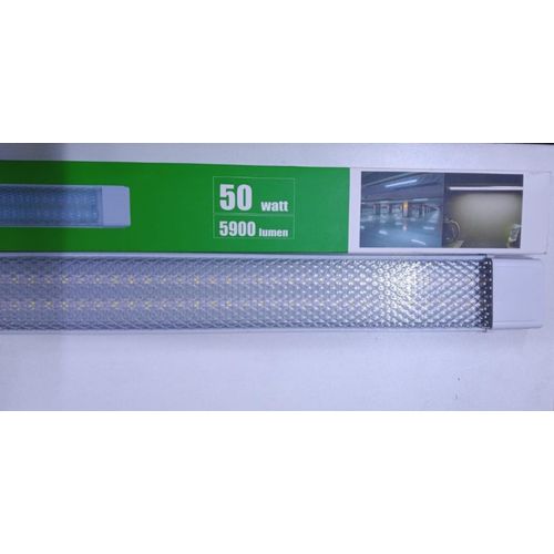 50W LED Batten Light Fitting - Ultra Bright 5900 Lumens - Prismatic Integrated Tube (Cool White)